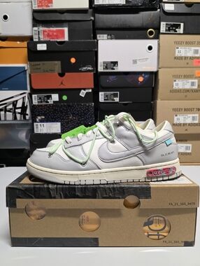 Nike Dunk Low Off-White Lot 7 Sail Neutral Grey Green DM1602-108 - Sz 12